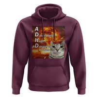 ADHD Cat Meme Hoodie Funny Kitty Flames Neurodivergent Gen Z - Wonder Print Shop