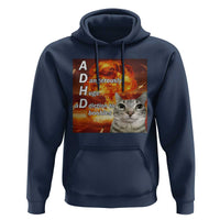 ADHD Cat Meme Hoodie Funny Kitty Flames Neurodivergent Gen Z - Wonder Print Shop