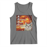 ADHD Cat Meme Tank Top Funny Kitty Flames Neurodivergent Gen Z - Wonder Print Shop