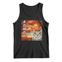 ADHD Cat Meme Tank Top Funny Kitty Flames Neurodivergent Gen Z - Wonder Print Shop