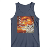 ADHD Cat Meme Tank Top Funny Kitty Flames Neurodivergent Gen Z - Wonder Print Shop
