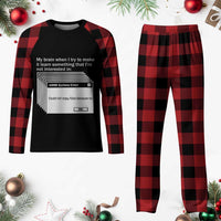 ADHD Meme Plaid Pajama Set Funny System Error Neurodivergent Humor - Wonder Print Shop