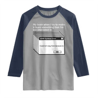 ADHD Meme Raglan Shirt Funny System Error Neurodivergent Humor - Wonder Print Shop