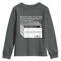 ADHD Meme Youth Sweatshirt Funny System Error Neurodivergent Humor - Wonder Print Shop