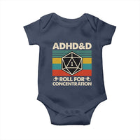 ADHD&D Roll for Concentration Baby Onesie Retro 90s ADHD Roll For Concentration Funny Gamer - Wonder Print Shop