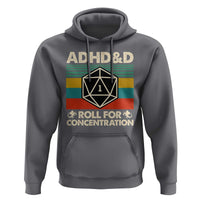 ADHD&D Roll for Concentration Hoodie Retro 90s ADHD Roll For Concentration Funny Gamer - Wonder Print Shop