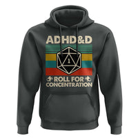 ADHD&D Roll for Concentration Hoodie Retro 90s ADHD Roll For Concentration Funny Gamer - Wonder Print Shop