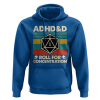 ADHD&D Roll for Concentration Hoodie Retro 90s ADHD Roll For Concentration Funny Gamer - Wonder Print Shop