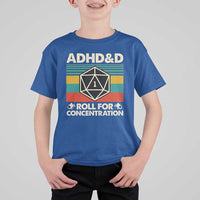 ADHD&D Roll for Concentration T Shirt For Kid Retro 90s ADHD Roll For Concentration Funny Gamer - Wonder Print Shop