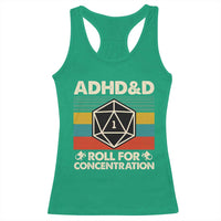 ADHD&D Roll for Concentration Racerback Tank Top Retro 90s ADHD Roll For Concentration Funny Gamer - Wonder Print Shop