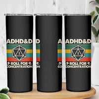 ADHD&D Roll for Concentration Skinny Tumbler Retro 90s ADHD Roll For Concentration Funny Gamer - Wonder Print Shop