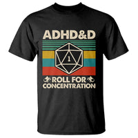 ADHD&D Roll for Concentration T Shirt Retro 90s ADHD Roll For Concentration Funny Gamer - Wonder Print Shop