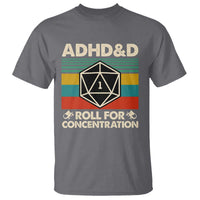 ADHD&D Roll for Concentration T Shirt Retro 90s ADHD Roll For Concentration Funny Gamer - Wonder Print Shop