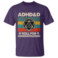 ADHD&D Roll for Concentration T Shirt Retro 90s ADHD Roll For Concentration Funny Gamer - Wonder Print Shop