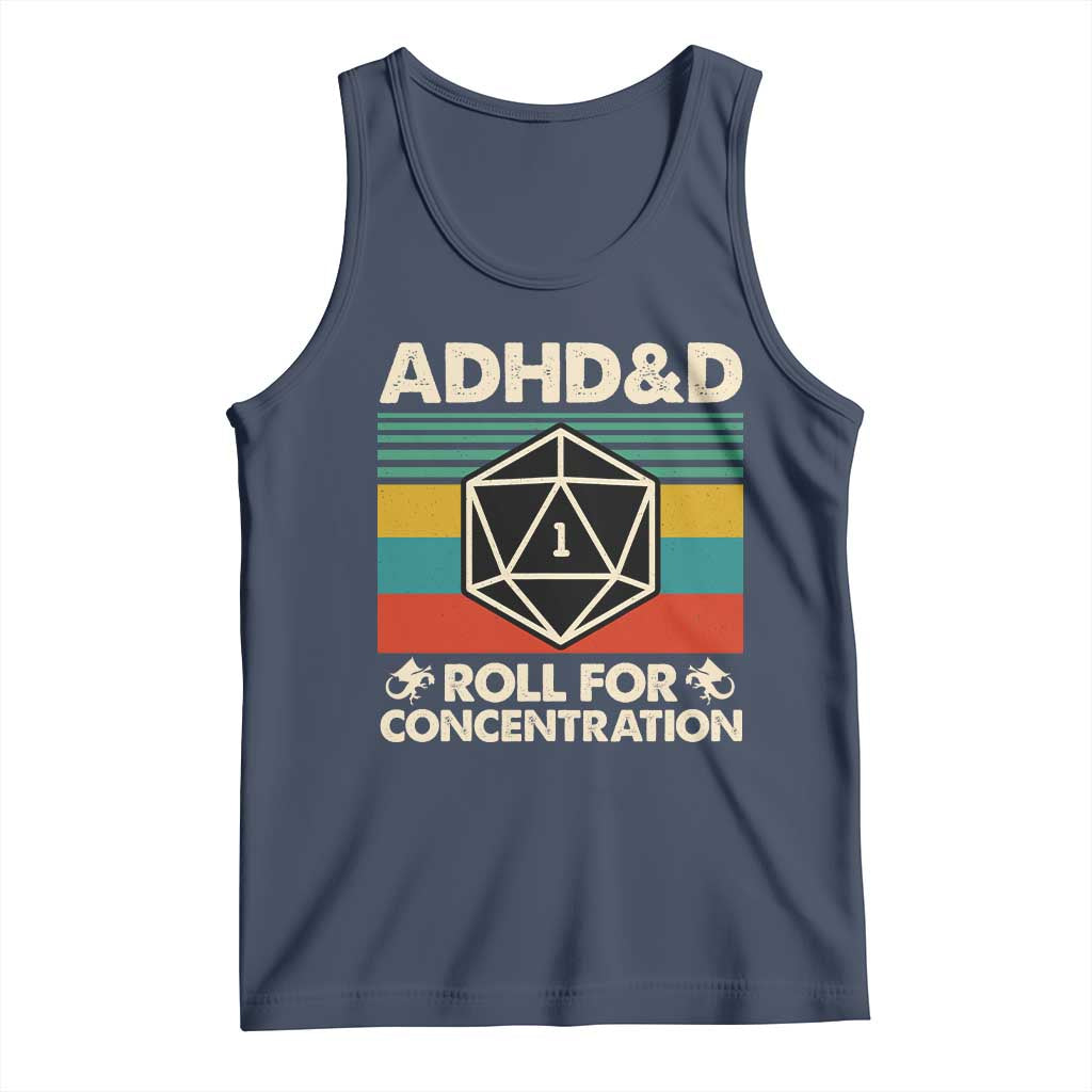 ADHD&D Roll for Concentration Tank Top Retro 90s ADHD Roll For Concentration Funny Gamer - Wonder Print Shop
