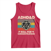 ADHD&D Roll for Concentration Tank Top Retro 90s ADHD Roll For Concentration Funny Gamer - Wonder Print Shop