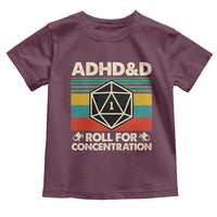 ADHD&D Roll for Concentration Toddler T Shirt Retro 90s ADHD Roll For Concentration Funny Gamer - Wonder Print Shop