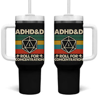 ADHD&D Roll for Concentration Tumbler With Handle Retro 90s ADHD Roll For Concentration Funny Gamer - Wonder Print Shop