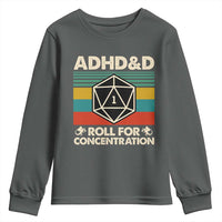 ADHD&D Roll for Concentration Youth Sweatshirt Retro 90s ADHD Roll For Concentration Funny Gamer - Wonder Print Shop