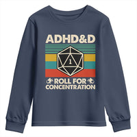 ADHD&D Roll for Concentration Youth Sweatshirt Retro 90s ADHD Roll For Concentration Funny Gamer - Wonder Print Shop