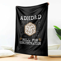 ADHD&D Roll for Concentration Throw Blanket ADHD Roll For Concentration Funny Gamer - Wonder Print Shop