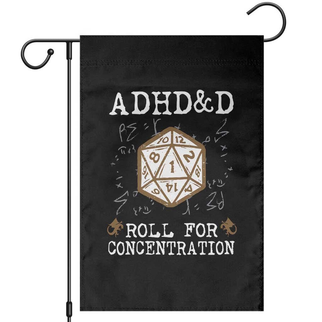 ADHD&D Roll for Concentration Garden Flag ADHD Roll For Concentration Funny Gamer - Wonder Print Shop