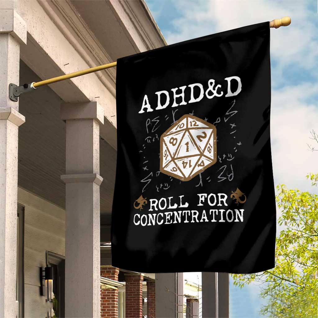 ADHD&D Roll for Concentration Garden Flag ADHD Roll For Concentration Funny Gamer - Wonder Print Shop
