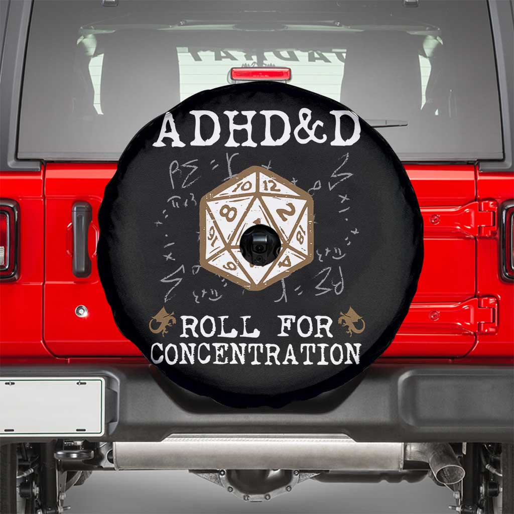 ADHD&D Roll for Concentration Spare Tire Cover ADHD Roll For Concentration Funny Gamer - Wonder Print Shop
