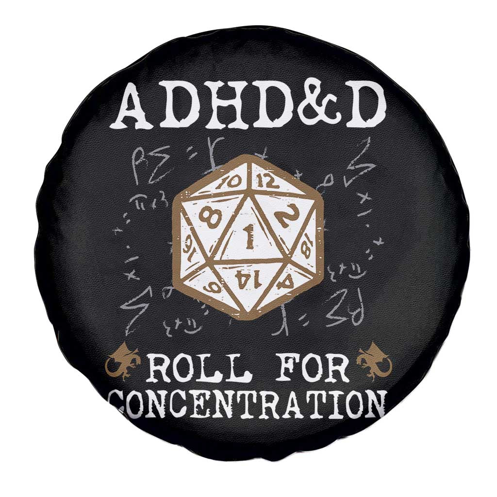 ADHD&D Roll for Concentration Spare Tire Cover ADHD Roll For Concentration Funny Gamer - Wonder Print Shop