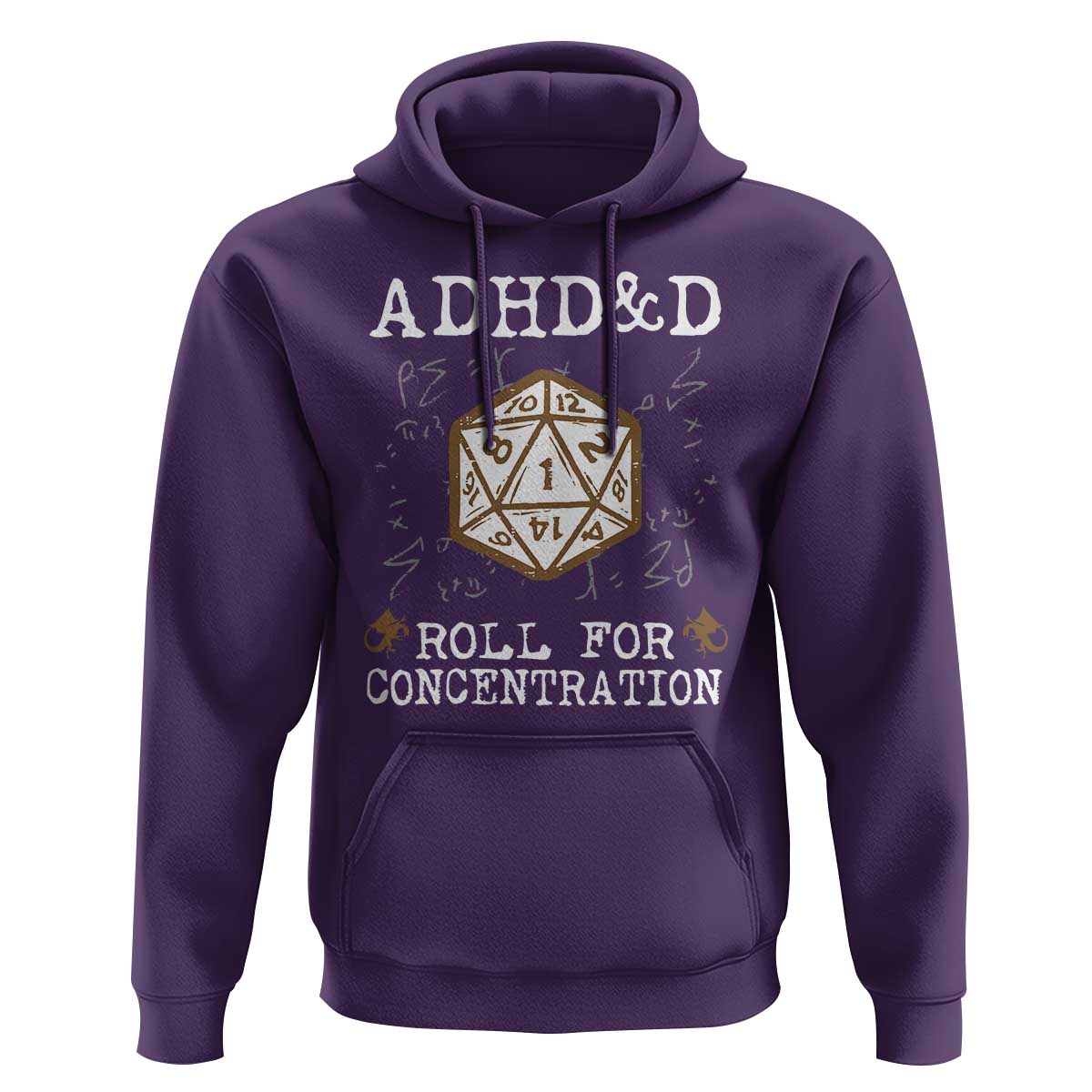 ADHD&D Roll for Concentration Hoodie ADHD Roll For Concentration Funny Gamer - Wonder Print Shop