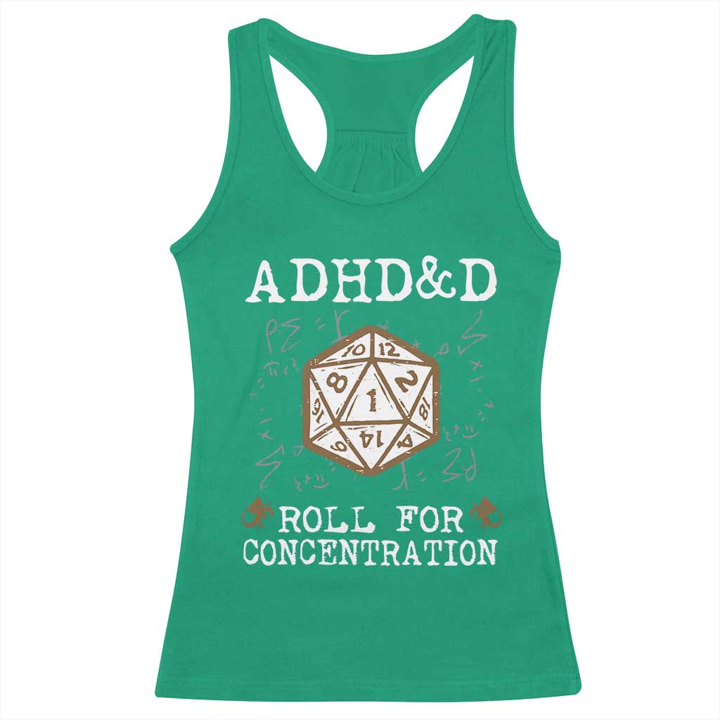 ADHD&D Roll for Concentration Racerback Tank Top ADHD Roll For Concentration Funny Gamer - Wonder Print Shop
