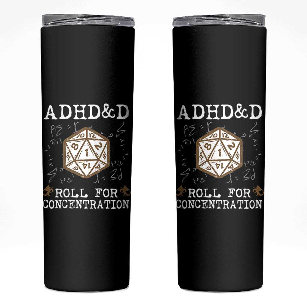 ADHD&D Roll for Concentration Skinny Tumbler ADHD Roll For Concentration Funny Gamer - Wonder Print Shop