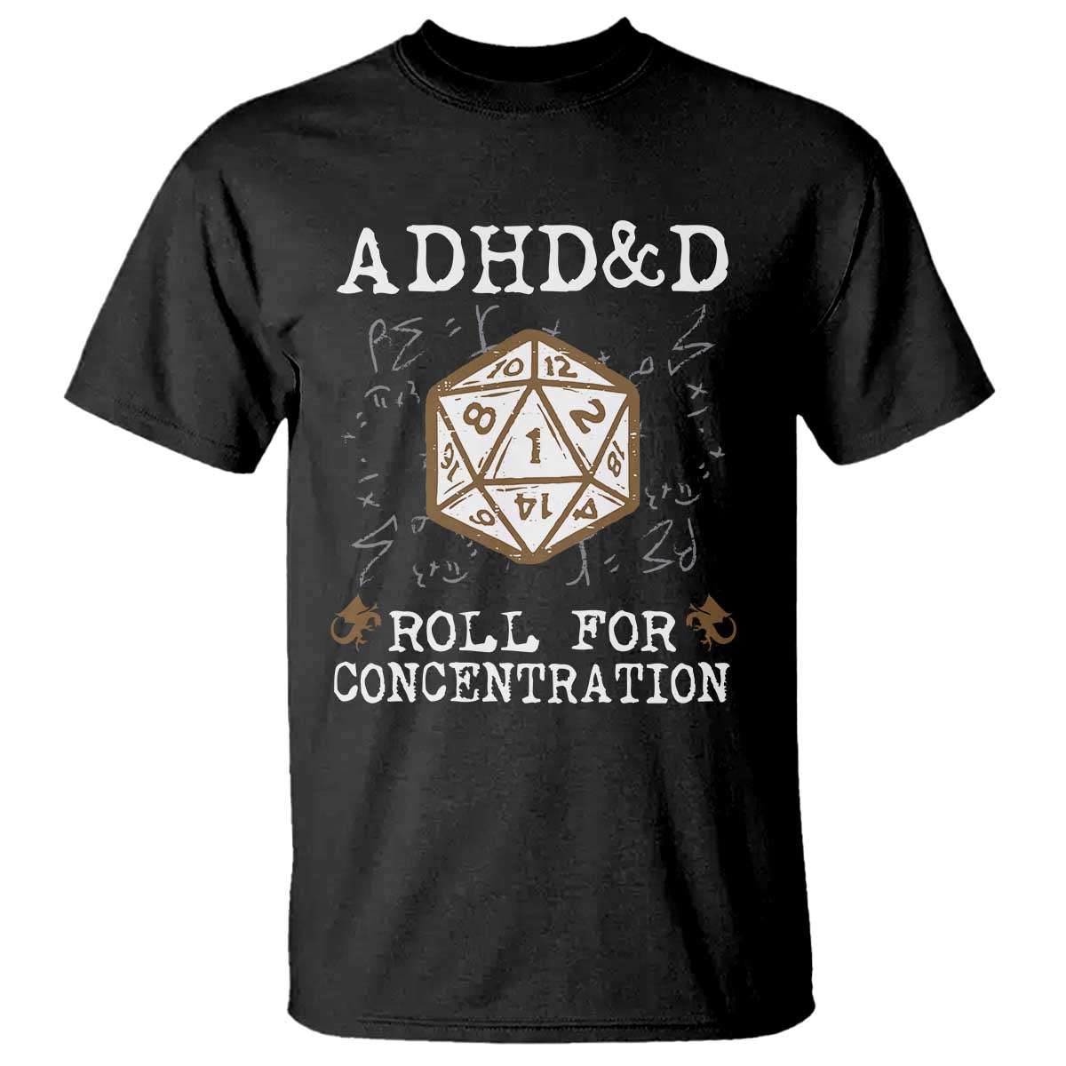 ADHD&D Roll for Concentration T Shirt ADHD Roll For Concentration Funny Gamer - Wonder Print Shop