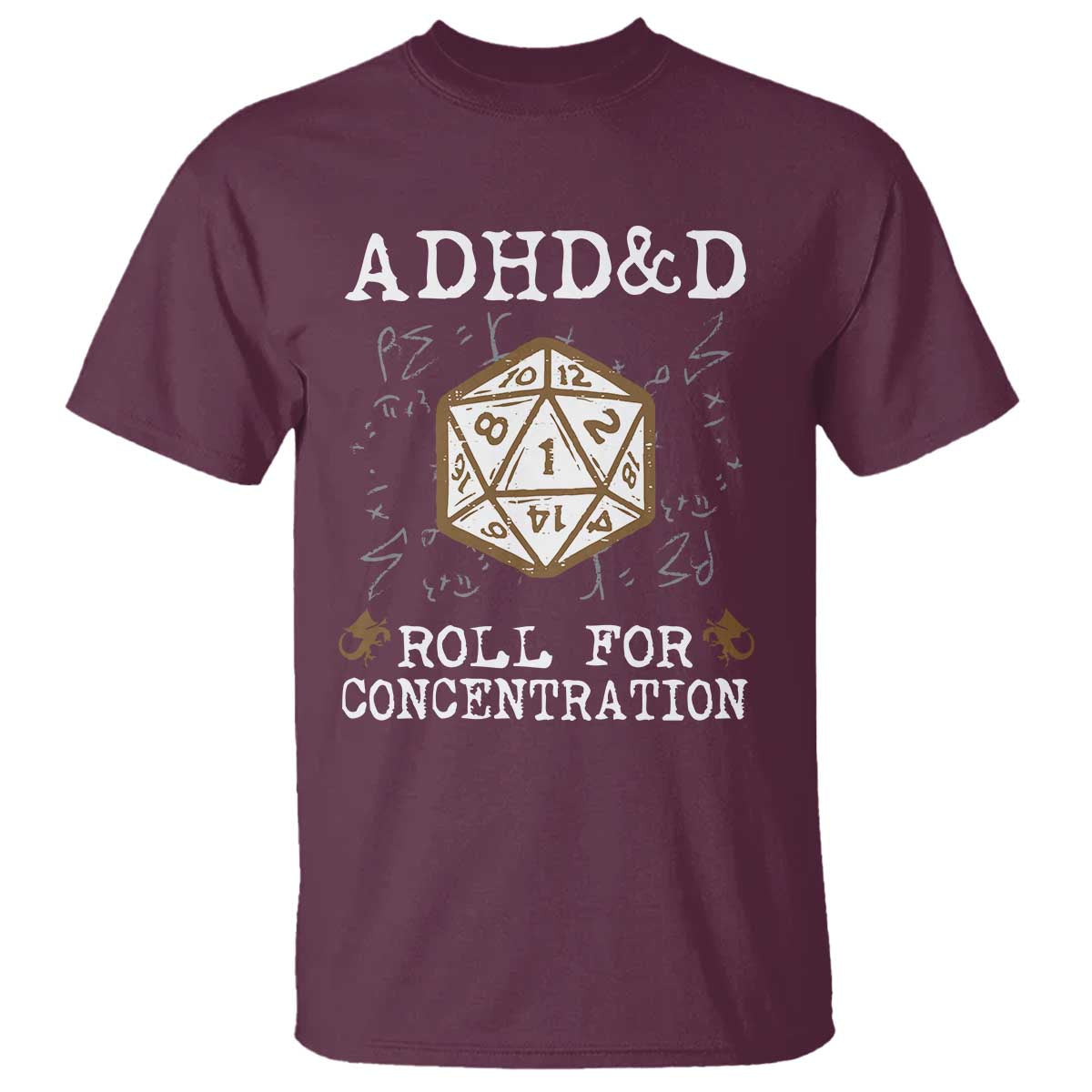 ADHD&D Roll for Concentration T Shirt ADHD Roll For Concentration Funny Gamer - Wonder Print Shop