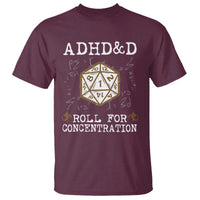ADHD&D Roll for Concentration T Shirt ADHD Roll For Concentration Funny Gamer - Wonder Print Shop