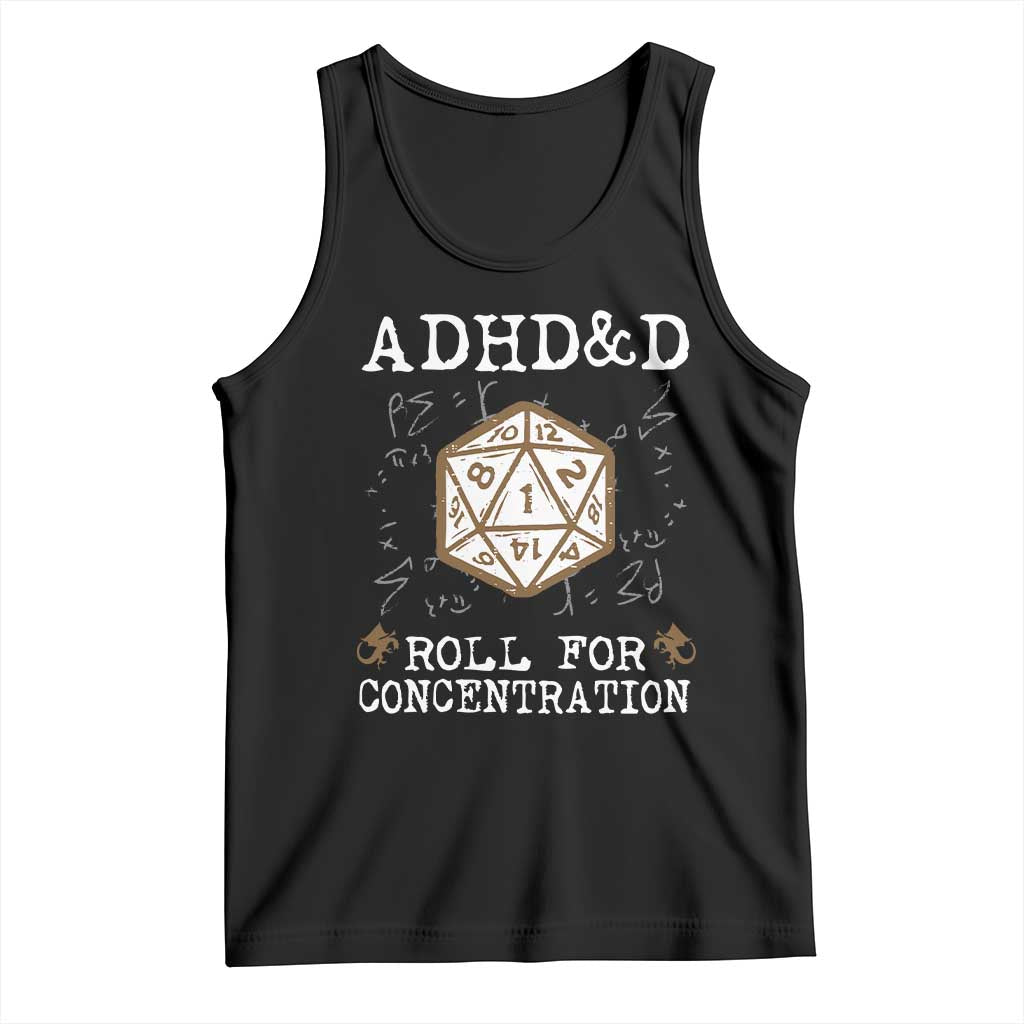 ADHD&D Roll for Concentration Tank Top ADHD Roll For Concentration Funny Gamer - Wonder Print Shop