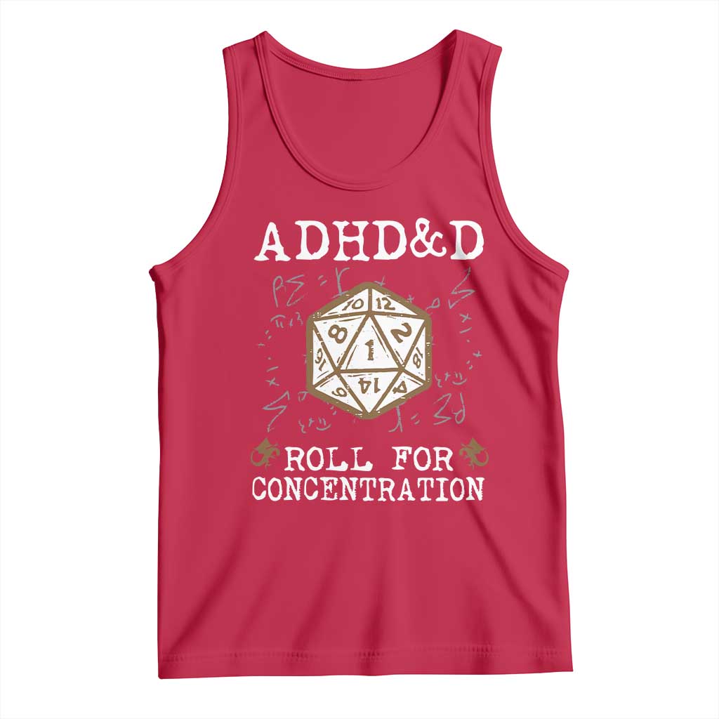 ADHD&D Roll for Concentration Tank Top ADHD Roll For Concentration Funny Gamer - Wonder Print Shop