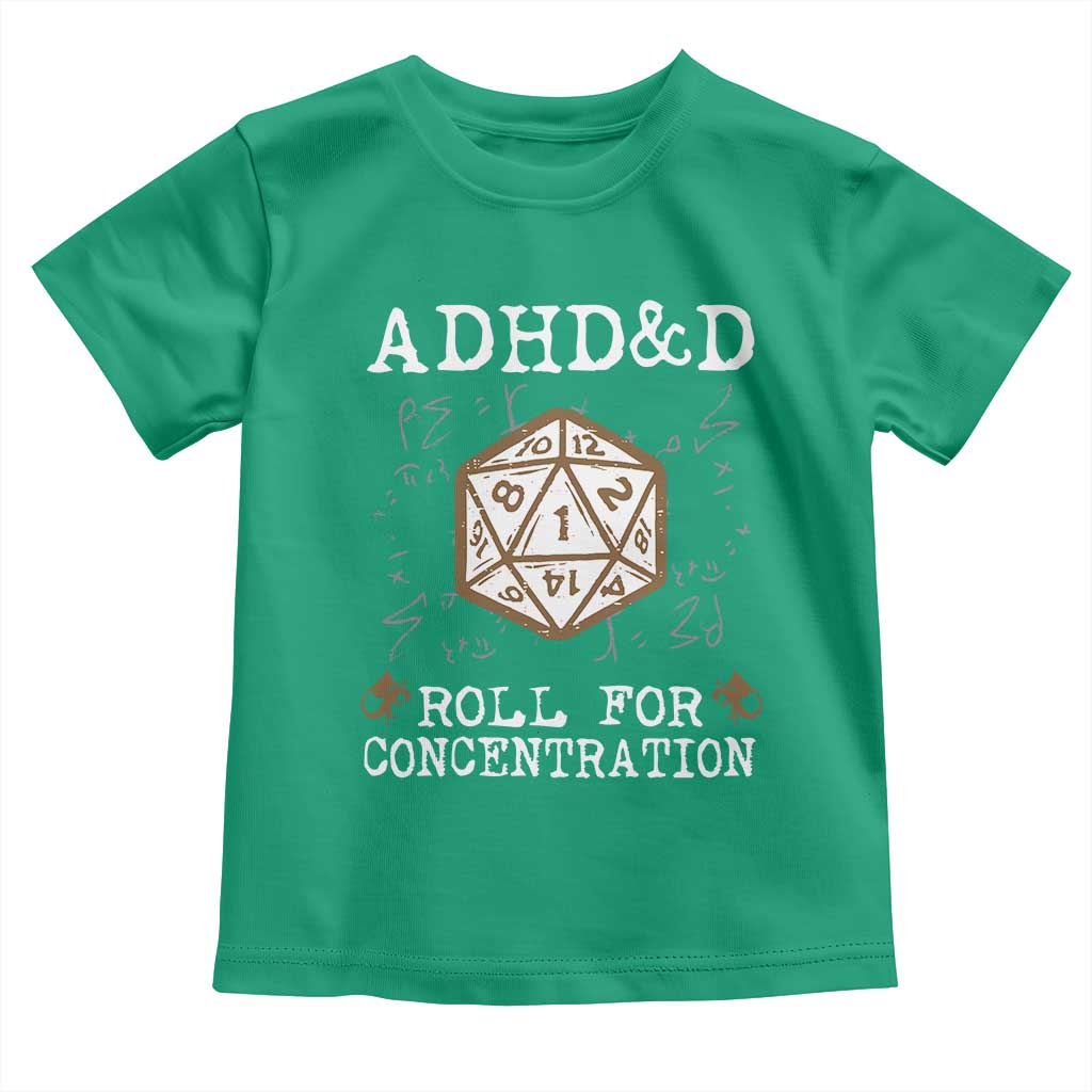 ADHD&D Roll for Concentration Toddler T Shirt ADHD Roll For Concentration Funny Gamer - Wonder Print Shop