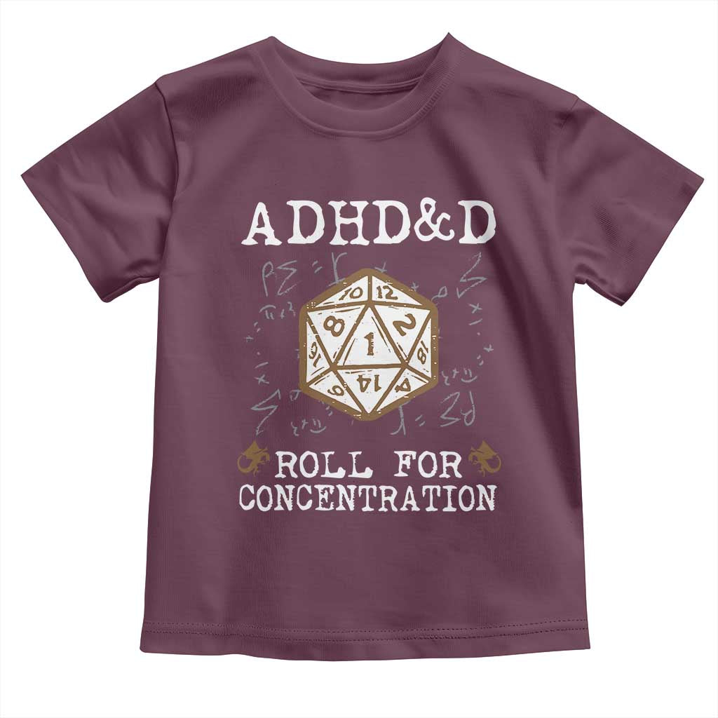 ADHD&D Roll for Concentration Toddler T Shirt ADHD Roll For Concentration Funny Gamer - Wonder Print Shop