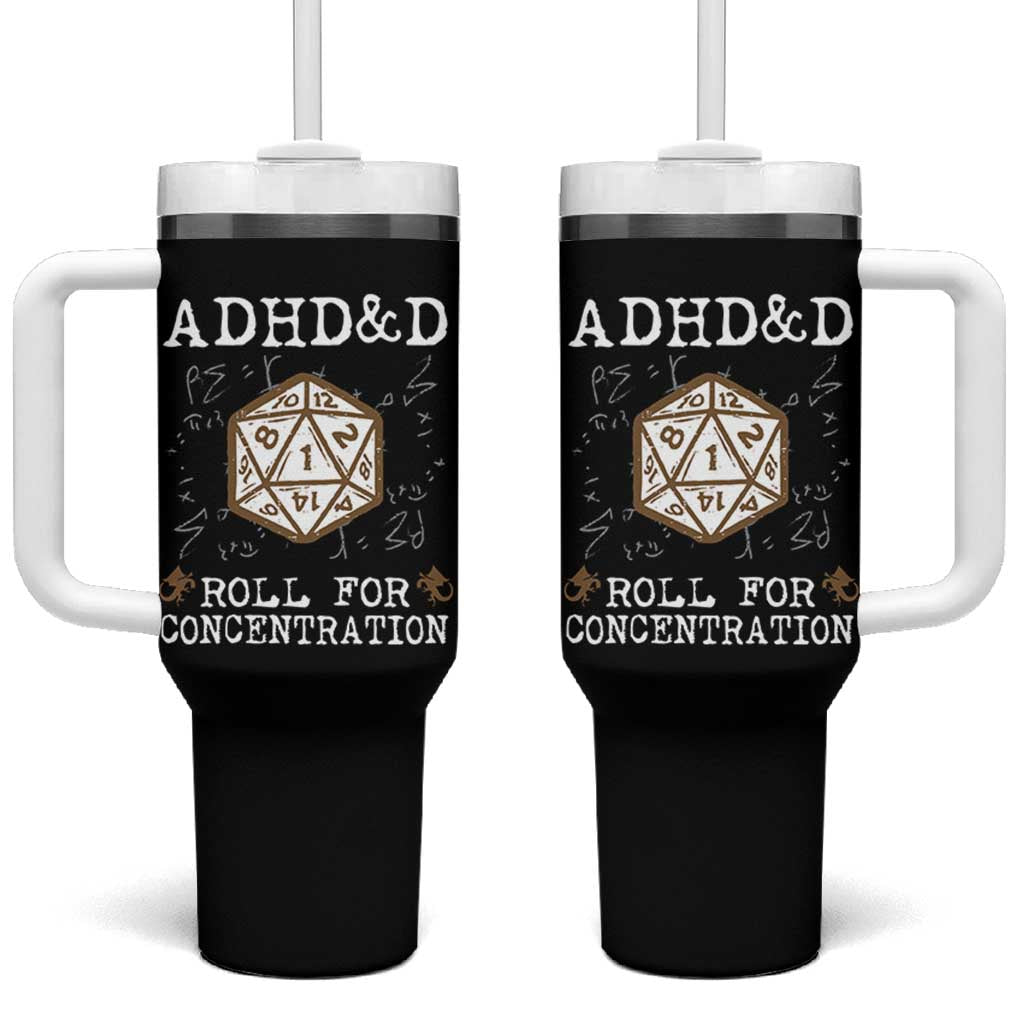 ADHD&D Roll for Concentration Tumbler With Handle ADHD Roll For Concentration Funny Gamer - Wonder Print Shop