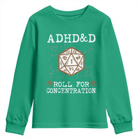 ADHD&D Roll for Concentration Youth Sweatshirt ADHD Roll For Concentration Funny Gamer - Wonder Print Shop
