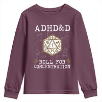 ADHD&D Roll for Concentration Youth Sweatshirt ADHD Roll For Concentration Funny Gamer - Wonder Print Shop