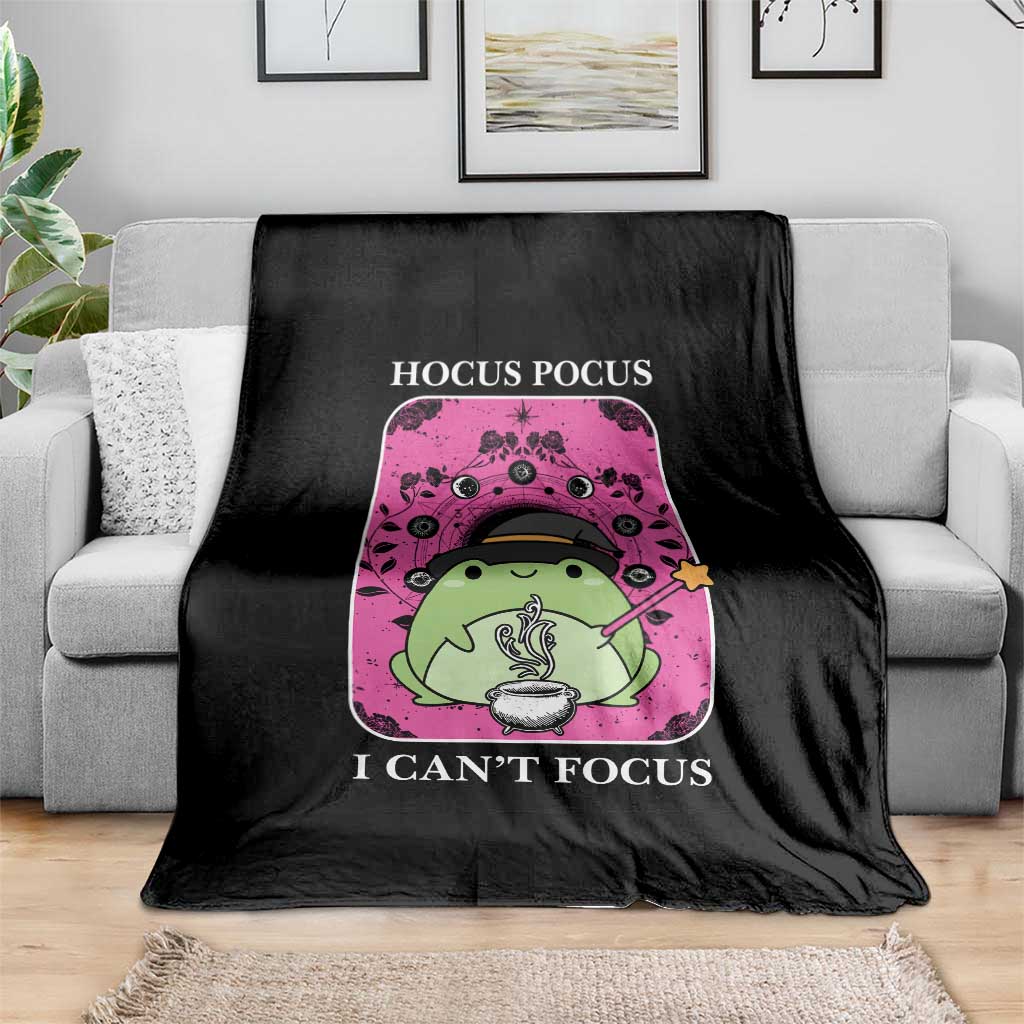 ADHD Meme Throw Blanket Neurodivergent Wizard Frog I Cant Focus - Wonder Print Shop