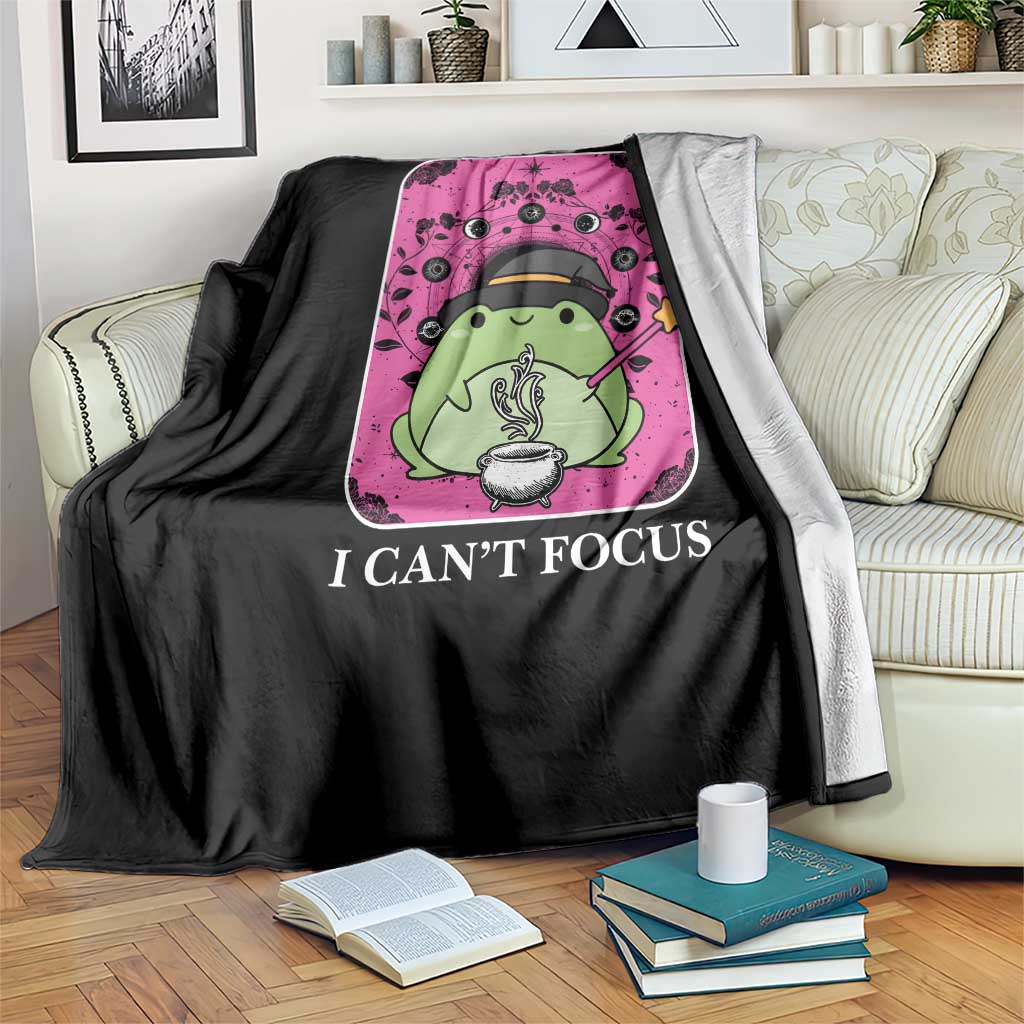 ADHD Meme Throw Blanket Neurodivergent Wizard Frog I Cant Focus - Wonder Print Shop