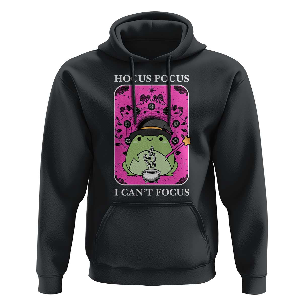 ADHD Meme Hoodie Neurodivergent Wizard Frog I Cant Focus - Wonder Print Shop
