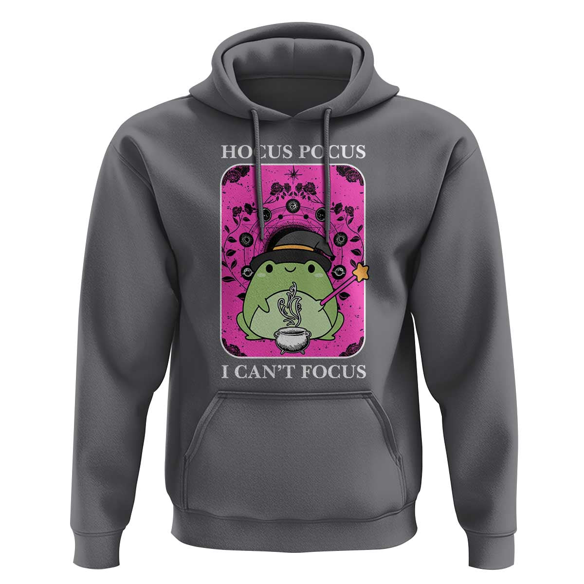 ADHD Meme Hoodie Neurodivergent Wizard Frog I Cant Focus - Wonder Print Shop