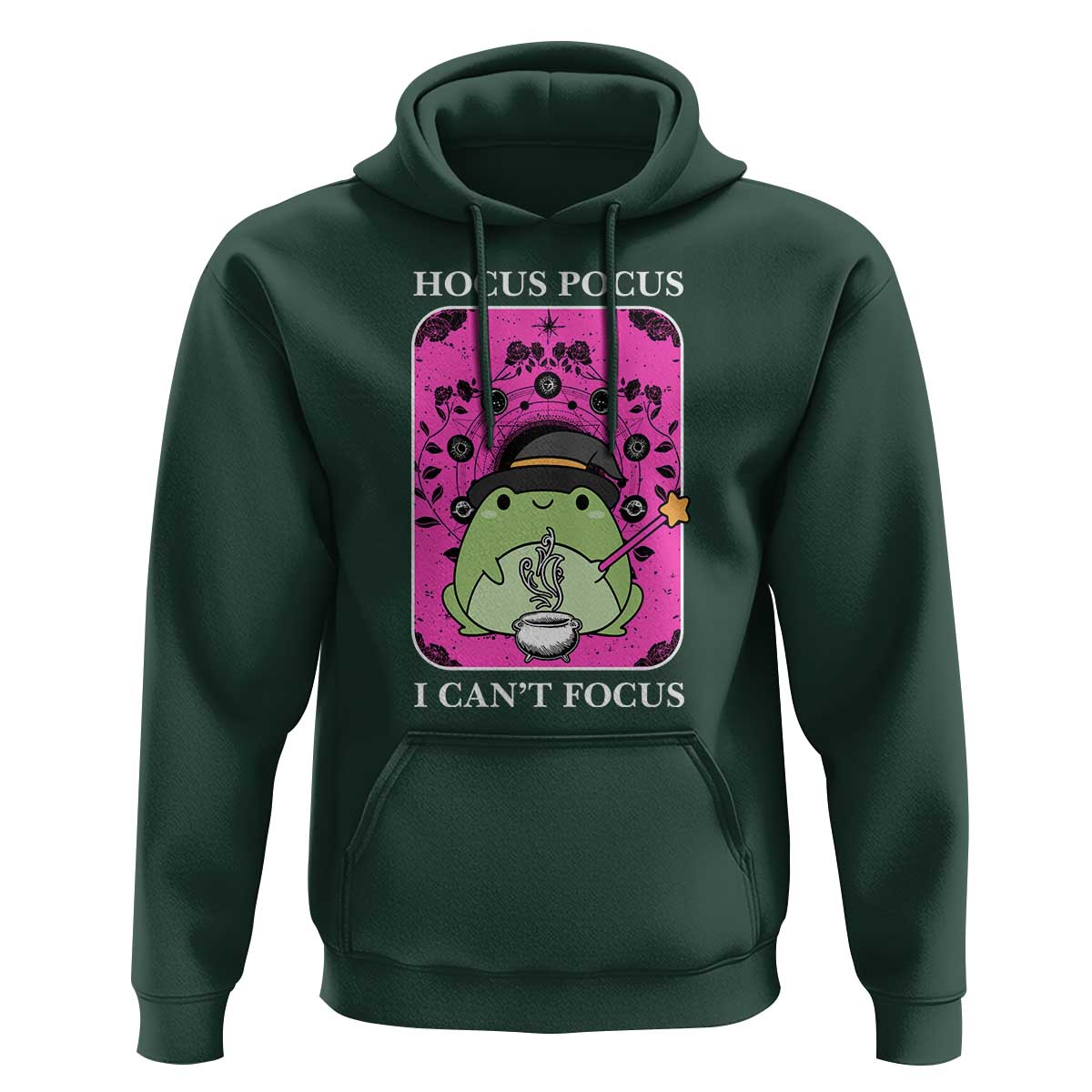 ADHD Meme Hoodie Neurodivergent Wizard Frog I Cant Focus - Wonder Print Shop