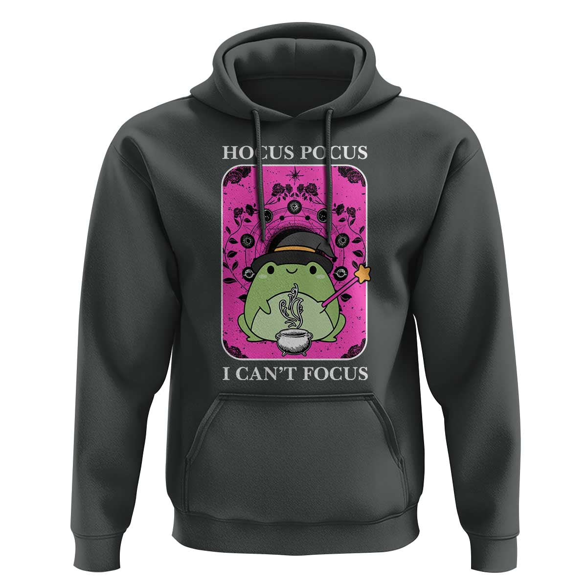 ADHD Meme Hoodie Neurodivergent Wizard Frog I Cant Focus - Wonder Print Shop
