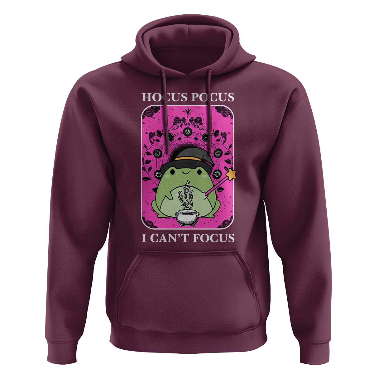 ADHD Meme Hoodie Neurodivergent Wizard Frog I Cant Focus - Wonder Print Shop