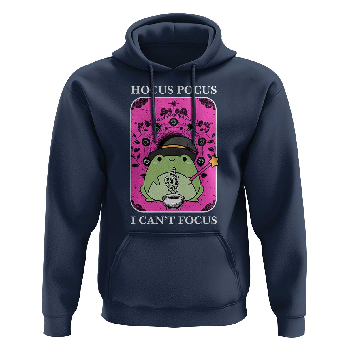 ADHD Meme Hoodie Neurodivergent Wizard Frog I Cant Focus - Wonder Print Shop
